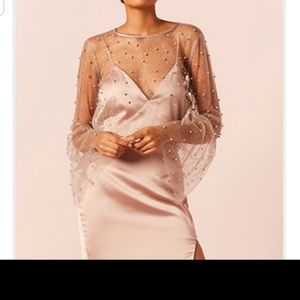 Forever 21 sheer pearl/gold glitter  top